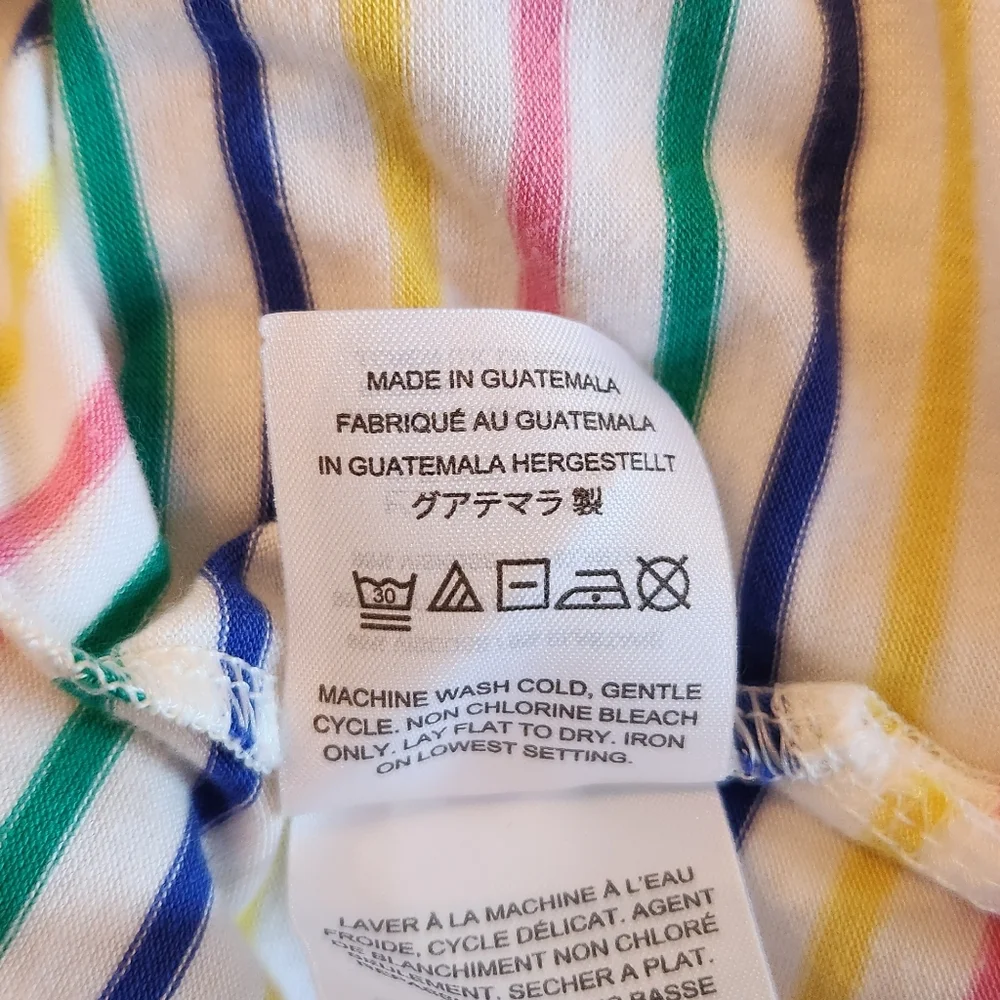 NEW J Crew Colorful Striped Short Sleeve Top Size XL